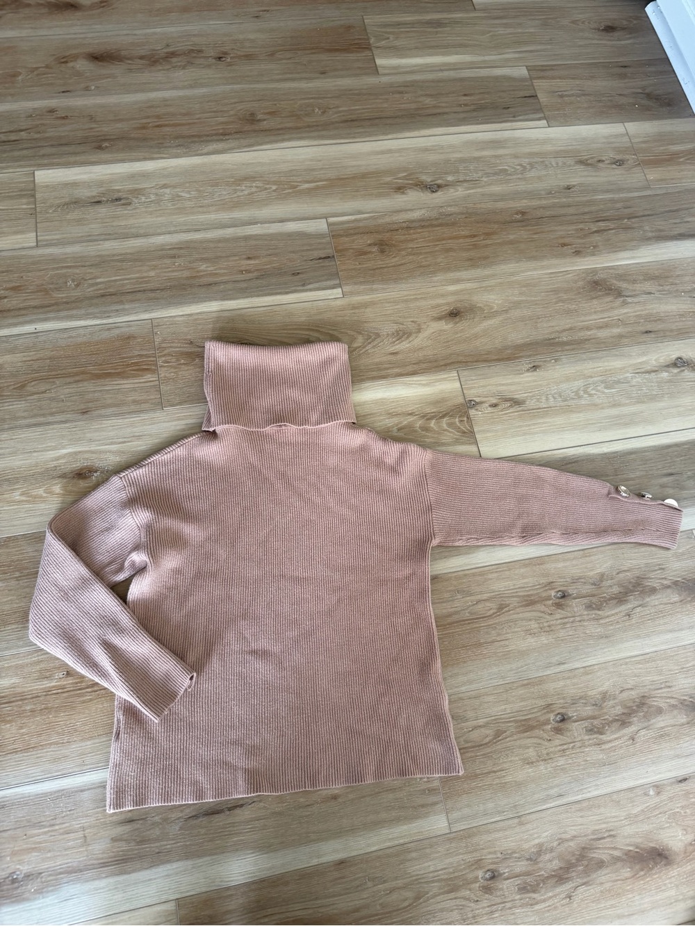 Women's Pink Turtleneck Knit Sweater